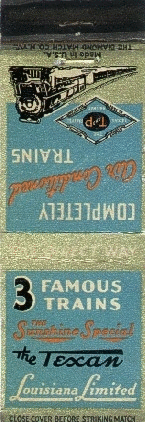Image of T&P  Matchbooks - Completely Air Conditioned Trains light blue