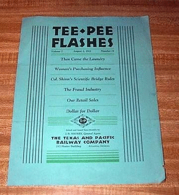 Image of T&P  Advertisements - 1931 Tee Pee Flashes newsletter