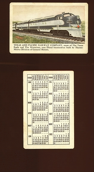 Image of T&P  Miscellany - 1950 Pocket Calendar