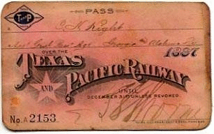 Image of T&P  Passes - 1897