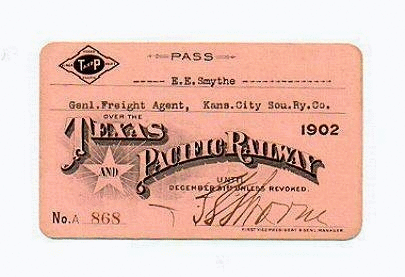 Image of T&P  Passes - 1902 front