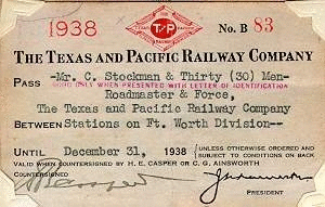 Image of T&P  Passes - 1938