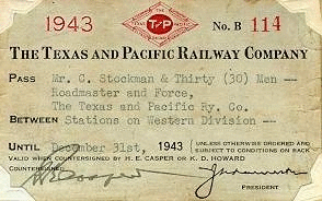 Image of T&P  Passes - 1943