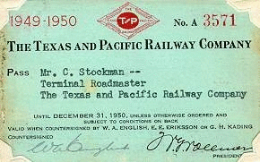 Image of T&P  Passes - 1949 -50