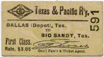 Image of T&P  Tickets - 1901 Ticket front