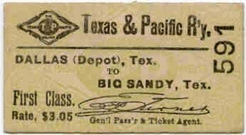 Image of Texas & Pacific Tickets Railroadiana