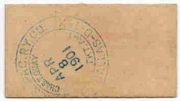 Image of T&P  Tickets - 1901 Ticket reverse