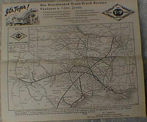 Image of T&P  Timetables - 1942 Timetable map