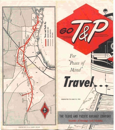 Image of T&P  Timetables - 1955 Timetable cover