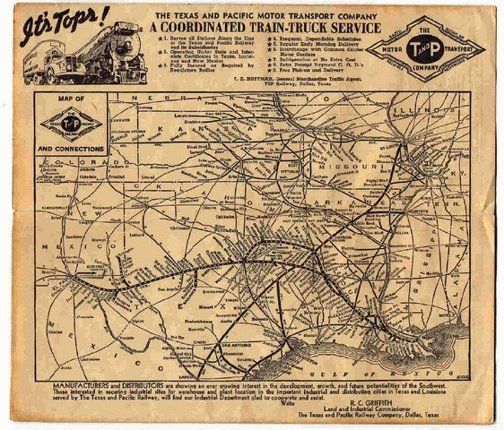 Image of T&P  Timetables - 1941 Timetable map 04