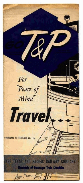 Image of T&P  Timetables - 1956 Timetable cover