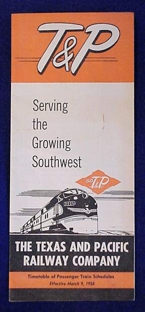 Image of Texas & Pacific Timetables Railroadiana