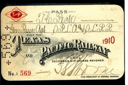 Image of T&P  Passes - 1910
