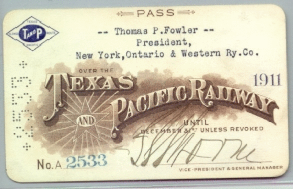 Image of T&P  Passes - 1911