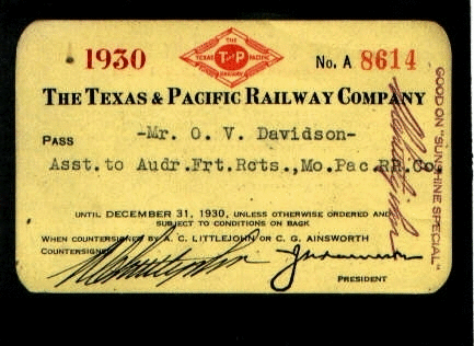 Image of T&P  Passes - 1930