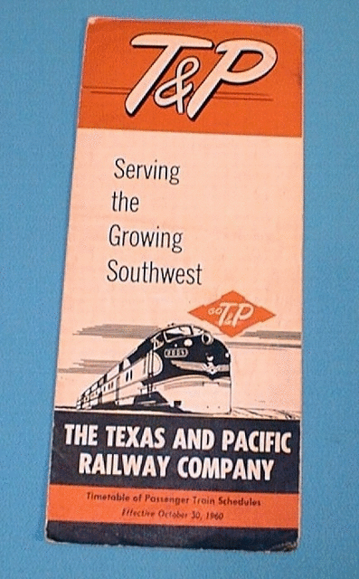 Image of T&P  Timetables - 1960 Timetable