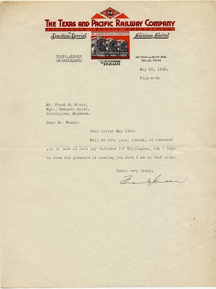 Image of T&P  Scripophily - 1935 Letterhead