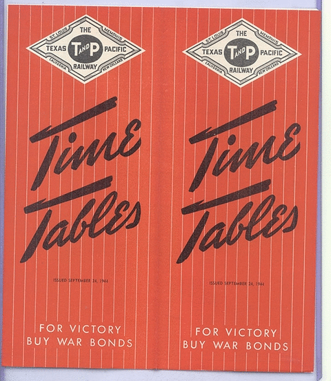Image of T&P  Timetables - 1944 Timetable - September