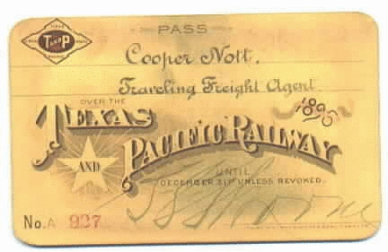 Image of T&P  Passes - 1896