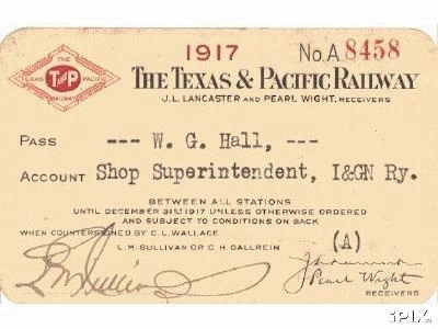 Image of T&P  Passes - 1917 (front)