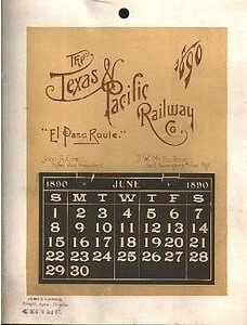 Image of T&P  Miscellany - 1890 Calendar