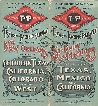 Image of T&P  Timetables - 1899 Cover
