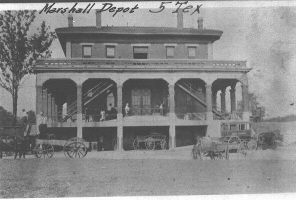 Image of T&P Stations & Structures in Marshall TX  east side c1912