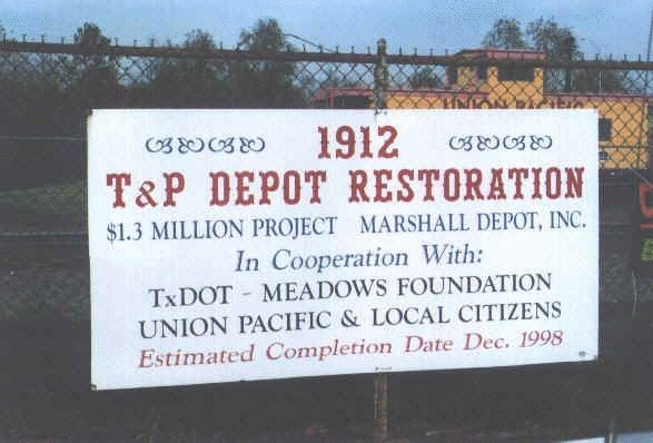 Image of T&P Stations & Structures in Marshall TX Restoration Billboard