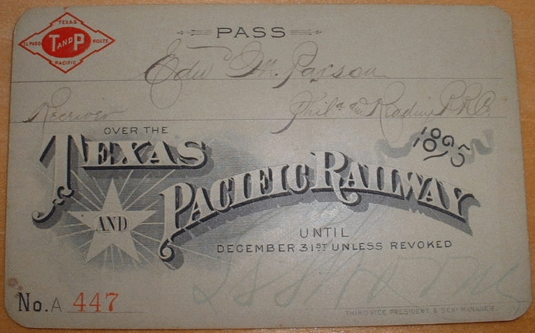 Image of T&P  Passes - 1895