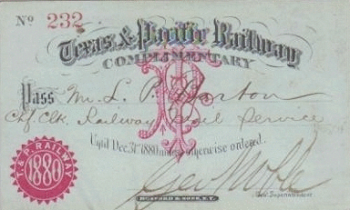 Image of T&P  Passes - 1880