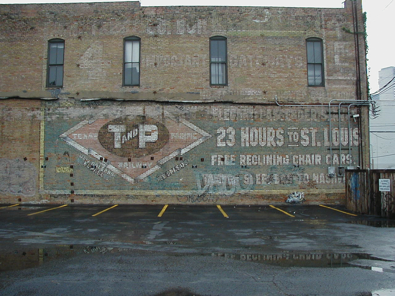 Image of T&P Stations & Structures in Painted Wall - 2528 Elm Street