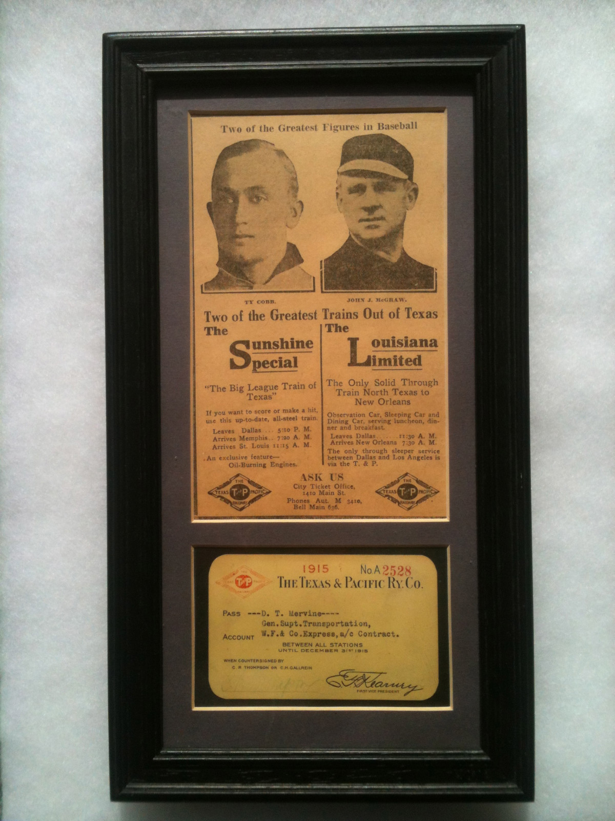 Image of T&P  Advertisements - Advertisement featuring Ty Cobb and John McGraw