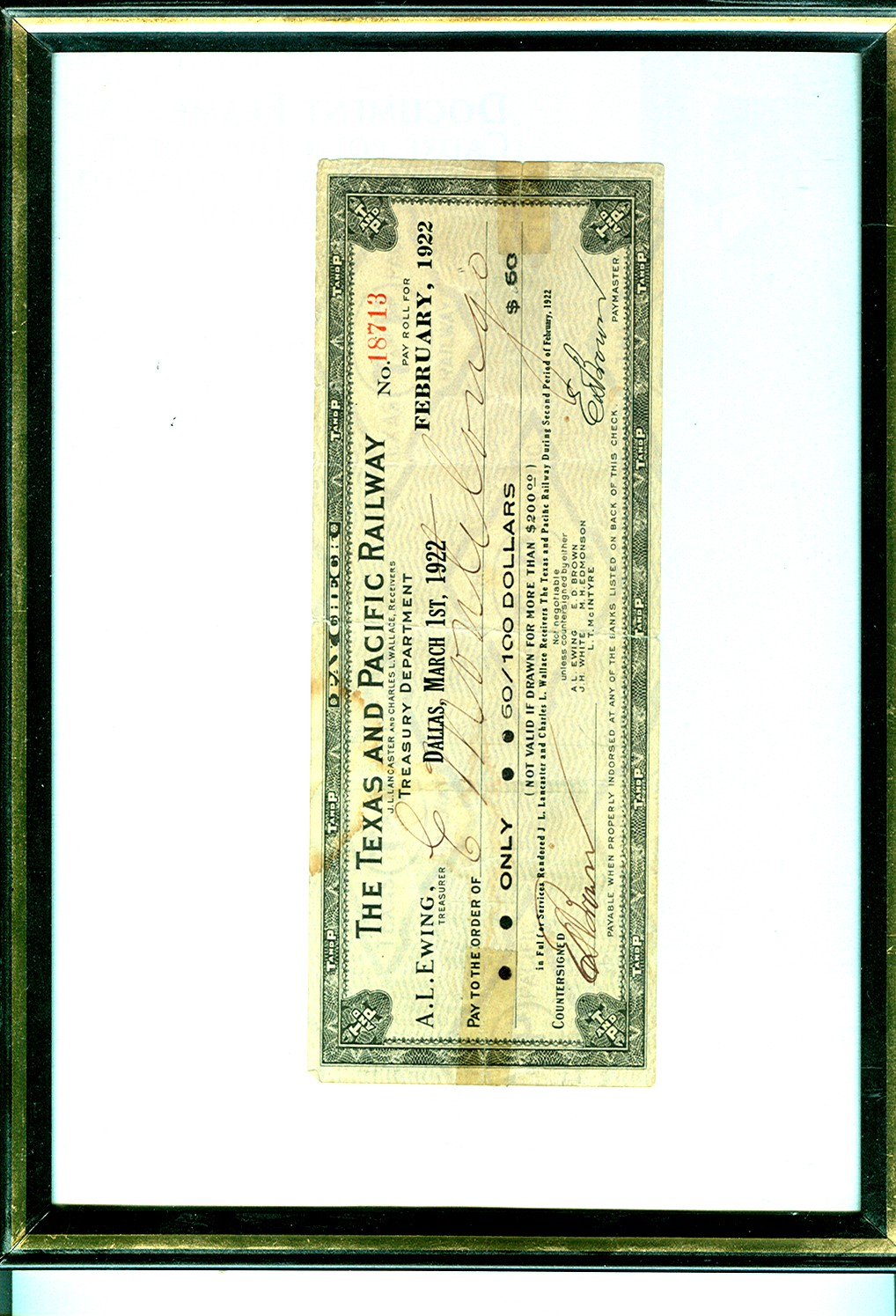 Image of T&P  Scripophily - Texas and Pacific Railway