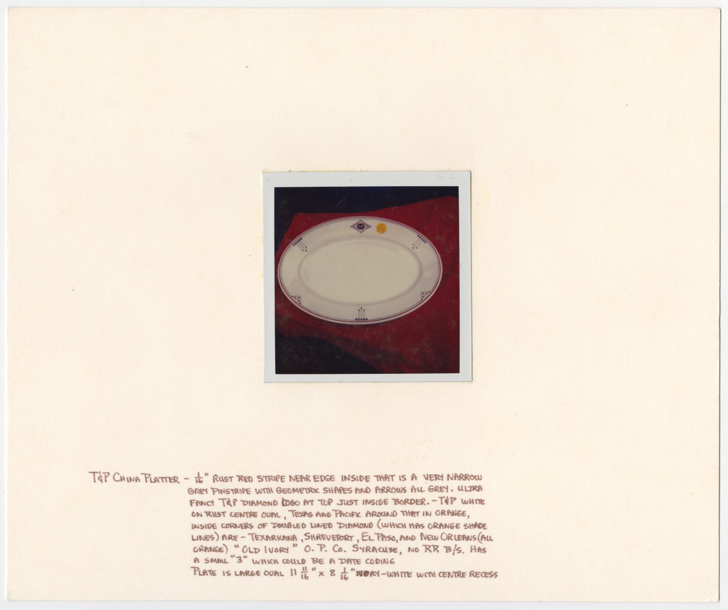 Image of Texas & Pacific Dining Car Railroadiana