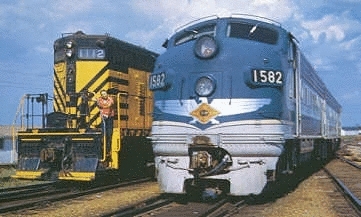 GP-7 1112 and F-7A 1582 - Ft. Worth TX - June 1956