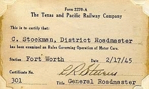 1945 Exam Card