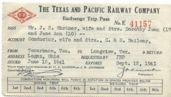 1941 Trip Pass (front)