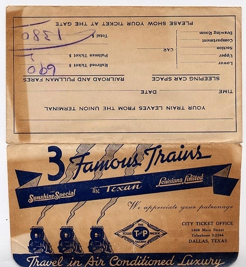 1940s Ticket Envelope