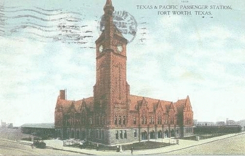 Original T&P Station - Postcard postmarked 1909