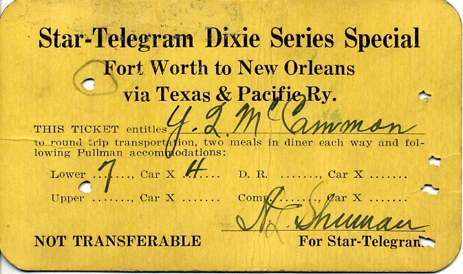 1923 Dixie Special Pass