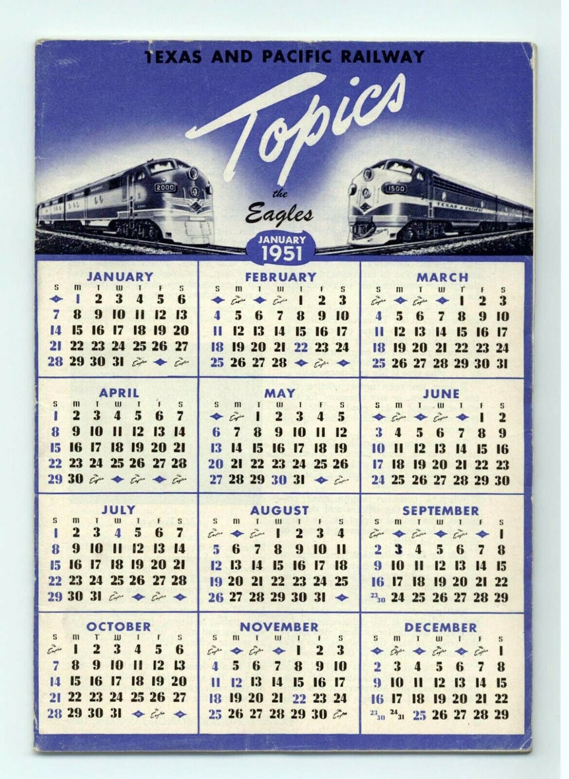 Texas & Pacific Railroad "Topics" January 1951