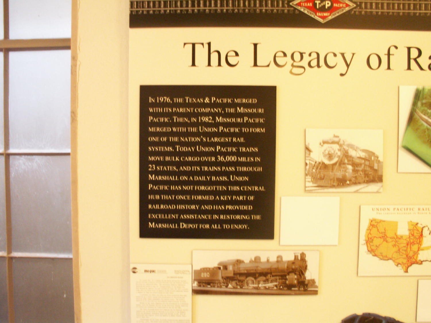 Display at the Texas and Pacific Railway Museum
