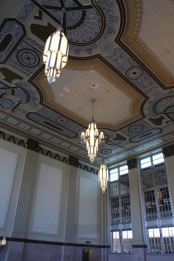 Three Lamps Hanging from Ceiling