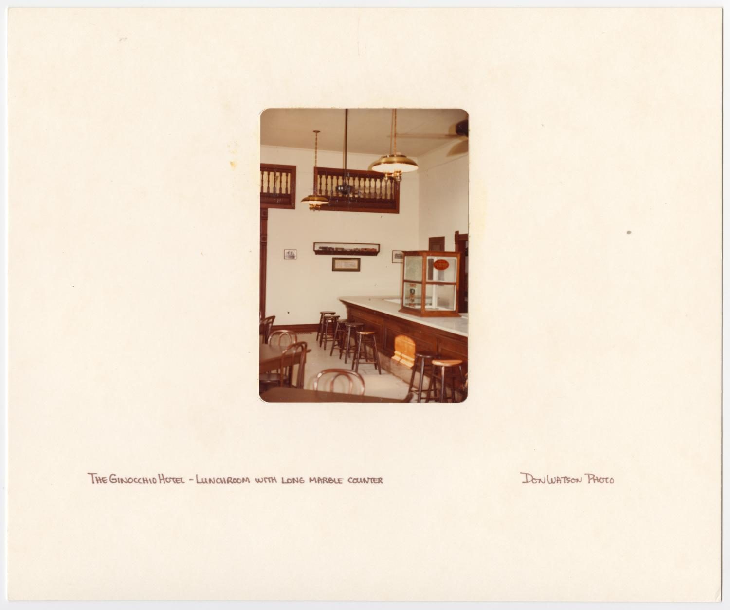 Lunch Counter at Ginocchio Hotel