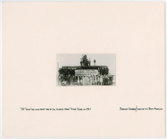 First Car of Oil Shipped from Toyah, Texas