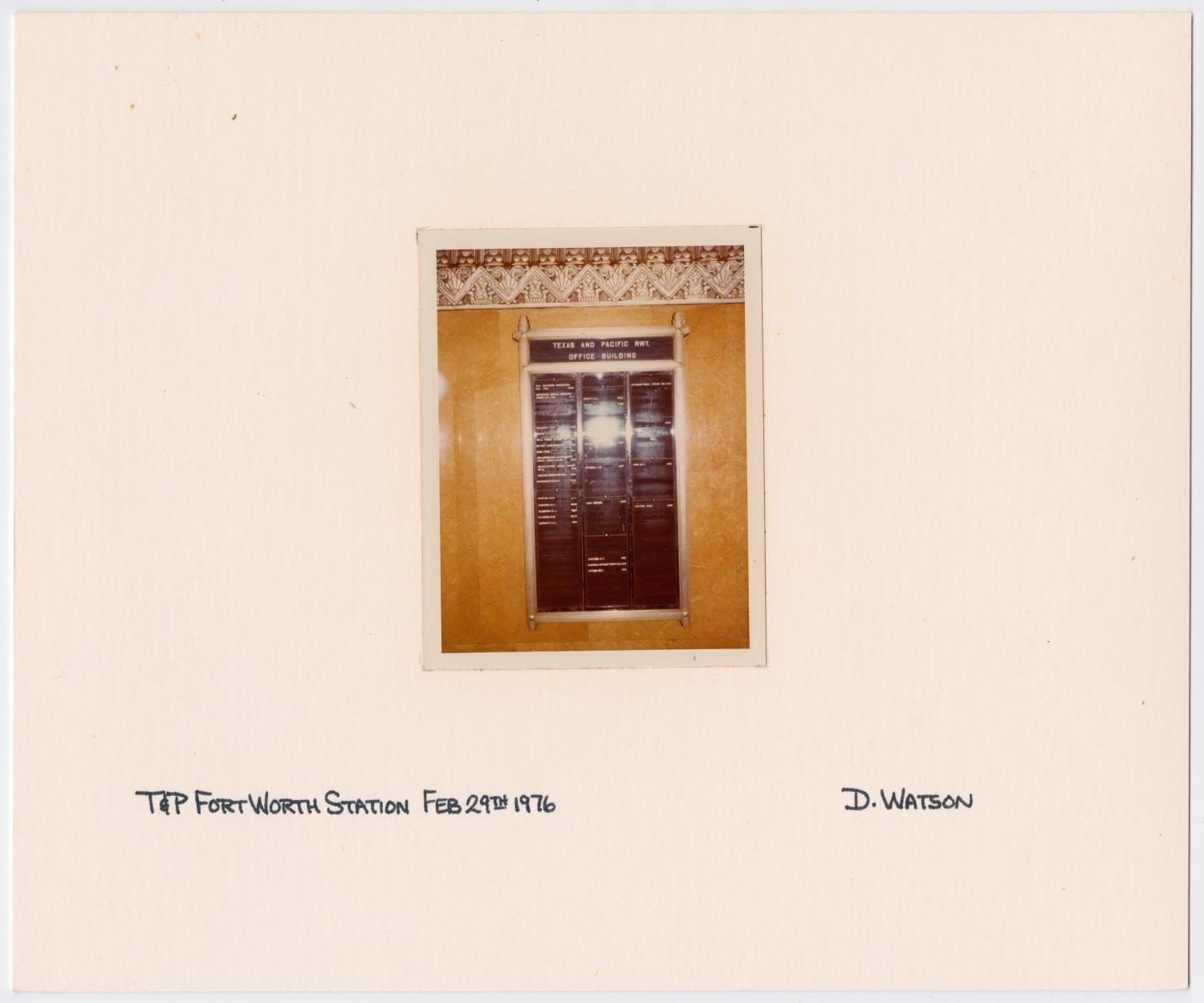 T&P Railway Office Building Directory