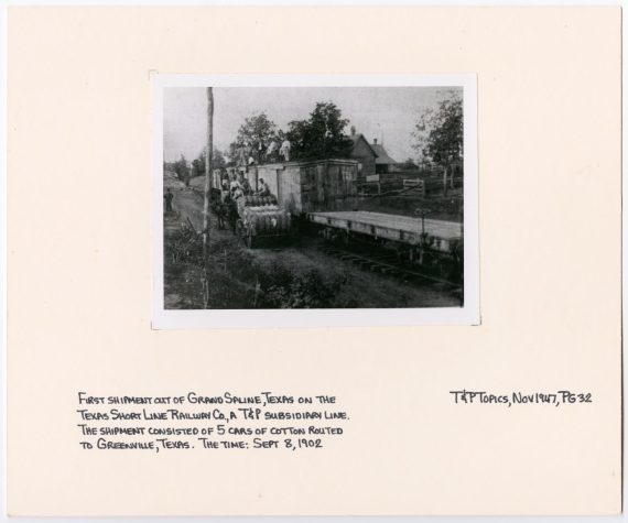 First Shipment out of Grand Saline, Texas on the Texas Short Line Railway