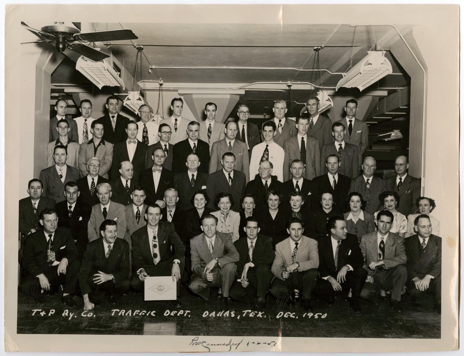 Group Photo of the T&P Railway Company Traffic Department