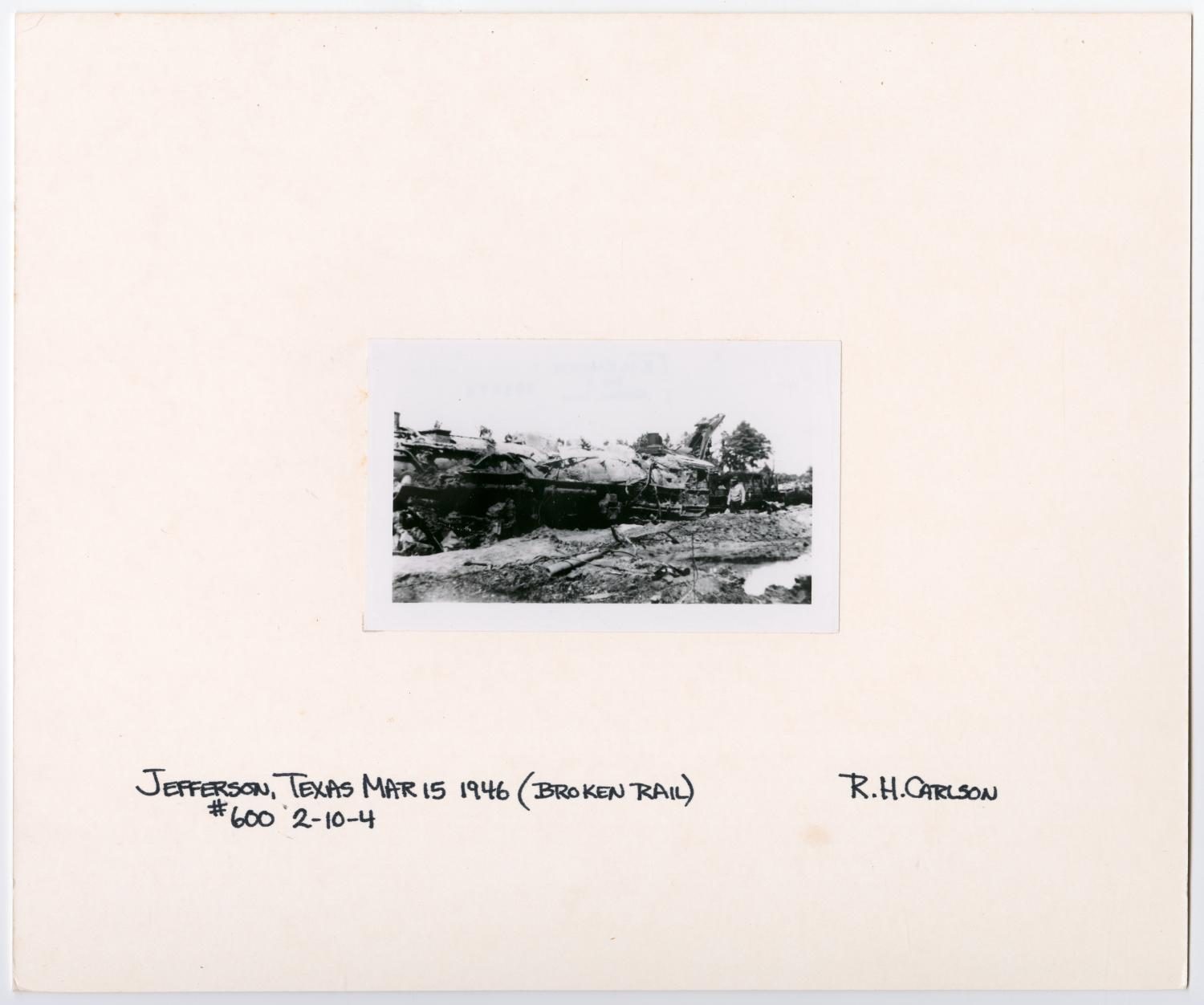 Train #600 Wrecked in Jefferson, Texas