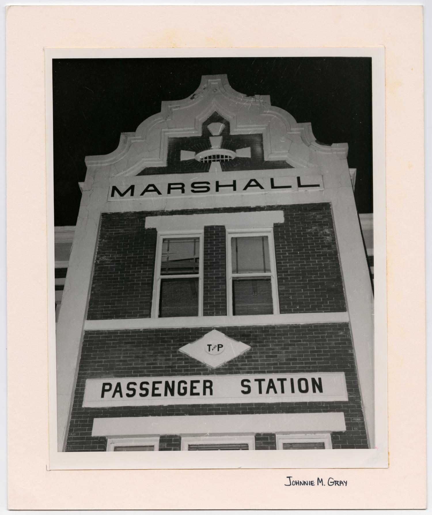 Closeup of Marshall, Texas Train Station